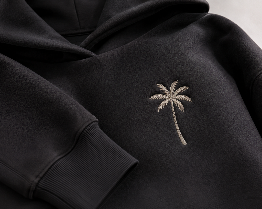 Brixon Palms Heavyweight Oversized Hoodie - Onyx Black