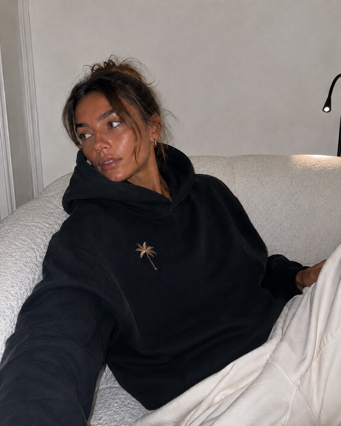 Brixon Palms Heavyweight Oversized Hoodie - Onyx Black