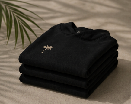 Brixon Palms Heavyweight Oversized Hoodie - Onyx Black