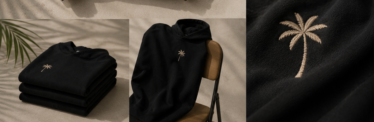 Brixon Palms Heavyweight Oversized Hoodie - Onyx Black