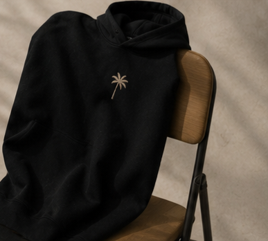 Brixon Palms Heavyweight Oversized Hoodie - Onyx Black